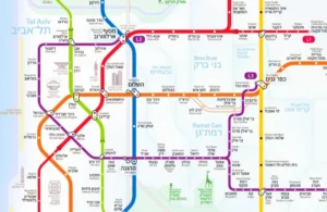 מפת הרכבת הקלה והמטרו במרכז ישראל