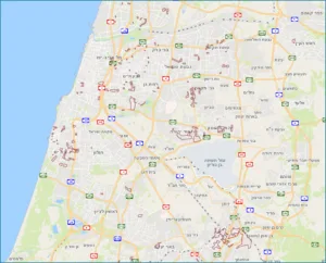 מפת מתחמי התחדשות עירונית במרכז הארץ